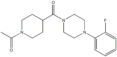 1-[4-[4-(2-fluorophenyl)piperazine-1-carbonyl]piperidin-1-yl]ethanone 구조식 이미지