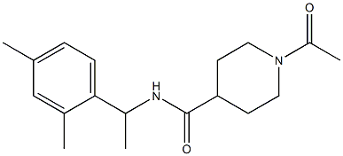 1-acetyl-N-[1-(2,4-dimethylphenyl)ethyl]piperidine-4-carboxamide Structure