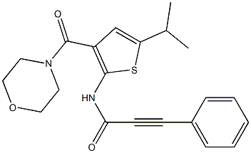 N-[3-(morpholine-4-carbonyl)-5-propan-2-ylthiophen-2-yl]-3-phenylprop-2-ynamide 구조식 이미지