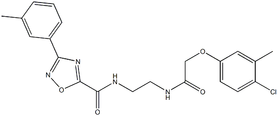 N-[2-[[2-(4-chloro-3-methylphenoxy)acetyl]amino]ethyl]-3-(3-methylphenyl)-1,2,4-oxadiazole-5-carboxamide 구조식 이미지