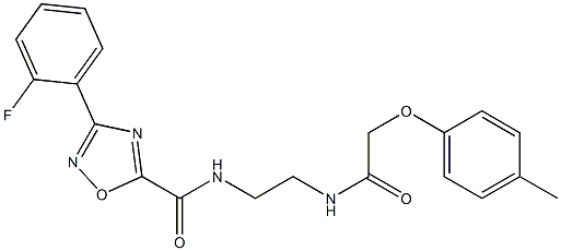 3-(2-fluorophenyl)-N-[2-[[2-(4-methylphenoxy)acetyl]amino]ethyl]-1,2,4-oxadiazole-5-carboxamide 구조식 이미지