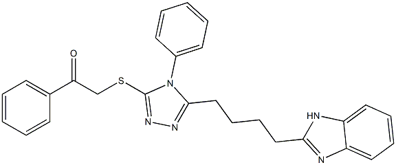 2-[[5-[4-(1H-benzimidazol-2-yl)butyl]-4-phenyl-1,2,4-triazol-3-yl]sulfanyl]-1-phenylethanone Structure