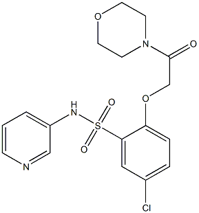 5-chloro-2-(2-morpholin-4-yl-2-oxoethoxy)-N-pyridin-3-ylbenzenesulfonamide 구조식 이미지