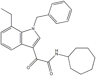 2-(1-benzyl-7-ethylindol-3-yl)-N-cycloheptyl-2-oxoacetamide 구조식 이미지