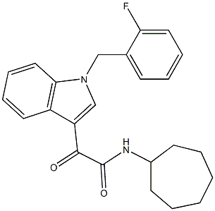 N-cycloheptyl-2-[1-[(2-fluorophenyl)methyl]indol-3-yl]-2-oxoacetamide 구조식 이미지