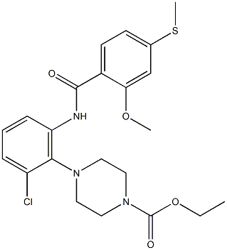 ethyl 4-[2-chloro-6-[(2-methoxy-4-methylsulfanylbenzoyl)amino]phenyl]piperazine-1-carboxylate 구조식 이미지