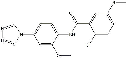 2-chloro-N-[2-methoxy-4-(tetrazol-1-yl)phenyl]-5-methylsulfanylbenzamide Structure