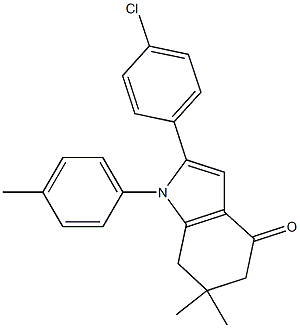 2-(4-chlorophenyl)-6,6-dimethyl-1-(4-methylphenyl)-5,7-dihydroindol-4-one Structure