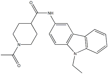 1-acetyl-N-(9-ethylcarbazol-3-yl)piperidine-4-carboxamide 구조식 이미지