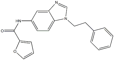 N-[1-(2-phenylethyl)benzimidazol-5-yl]furan-2-carboxamide 구조식 이미지