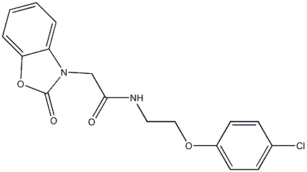 N-[2-(4-chlorophenoxy)ethyl]-2-(2-oxo-1,3-benzoxazol-3-yl)acetamide Structure