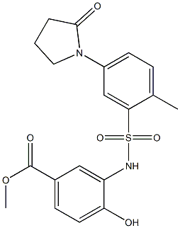 methyl 4-hydroxy-3-[[2-methyl-5-(2-oxopyrrolidin-1-yl)phenyl]sulfonylamino]benzoate 구조식 이미지