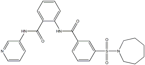 2-[[3-(azepan-1-ylsulfonyl)benzoyl]amino]-N-pyridin-3-ylbenzamide Structure