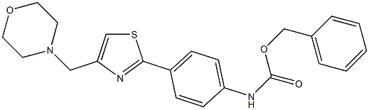 benzyl N-[4-[4-(morpholin-4-ylmethyl)-1,3-thiazol-2-yl]phenyl]carbamate 구조식 이미지