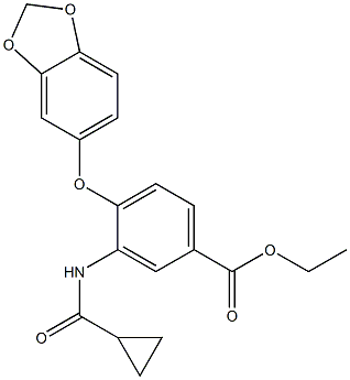 ethyl 4-(1,3-benzodioxol-5-yloxy)-3-(cyclopropanecarbonylamino)benzoate Structure