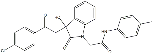 2-[3-[2-(4-chlorophenyl)-2-oxoethyl]-3-hydroxy-2-oxoindol-1-yl]-N-(4-methylphenyl)acetamide Structure