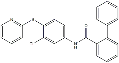 N-(3-chloro-4-pyridin-2-ylsulfanylphenyl)-2-phenylbenzamide 구조식 이미지