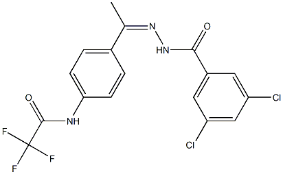 3,5-dichloro-N-[(Z)-1-[4-[(2,2,2-trifluoroacetyl)amino]phenyl]ethylideneamino]benzamide 구조식 이미지