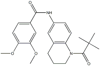 N-[1-(2,2-dimethylpropanoyl)-3,4-dihydro-2H-quinolin-6-yl]-3,4-dimethoxybenzamide Structure