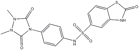 N-[4-(1,2-dimethyl-3,5-dioxo-1,2,4-triazolidin-4-yl)phenyl]-2-oxo-3H-1,3-benzothiazole-5-sulfonamide Structure