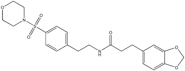 3-(1,3-benzodioxol-5-yl)-N-[2-(4-morpholin-4-ylsulfonylphenyl)ethyl]propanamide Structure