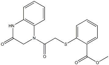 methyl 2-[2-oxo-2-(3-oxo-2,4-dihydroquinoxalin-1-yl)ethyl]sulfanylbenzoate 구조식 이미지