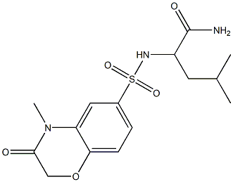 4-methyl-2-[(4-methyl-3-oxo-1,4-benzoxazin-6-yl)sulfonylamino]pentanamide 구조식 이미지