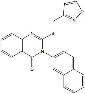 3-naphthalen-2-yl-2-(1,2-oxazol-3-ylmethylsulfanyl)quinazolin-4-one 구조식 이미지