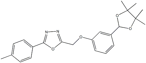 2-(4-methylphenyl)-5-[[3-(4,4,5,5-tetramethyl-1,3-dioxolan-2-yl)phenoxy]methyl]-1,3,4-oxadiazole 구조식 이미지