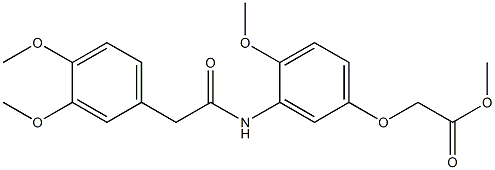 methyl 2-[3-[[2-(3,4-dimethoxyphenyl)acetyl]amino]-4-methoxyphenoxy]acetate 구조식 이미지