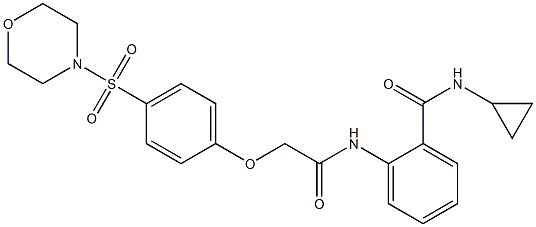 N-cyclopropyl-2-[[2-(4-morpholin-4-ylsulfonylphenoxy)acetyl]amino]benzamide Structure