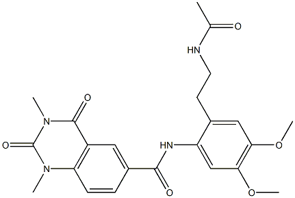 N-[2-(2-acetamidoethyl)-4,5-dimethoxyphenyl]-1,3-dimethyl-2,4-dioxoquinazoline-6-carboxamide 구조식 이미지