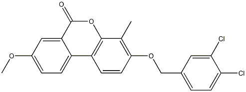 3-[(3,4-dichlorophenyl)methoxy]-8-methoxy-4-methylbenzo[c]chromen-6-one 구조식 이미지