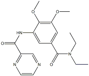 N-[5-(diethylcarbamoyl)-2,3-dimethoxyphenyl]pyrazine-2-carboxamide 구조식 이미지