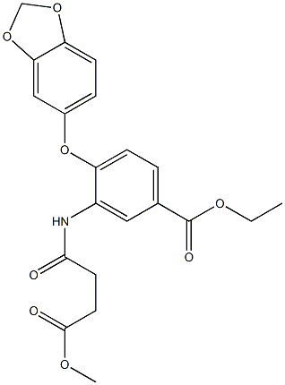 ethyl 4-(1,3-benzodioxol-5-yloxy)-3-[(4-methoxy-4-oxobutanoyl)amino]benzoate Structure