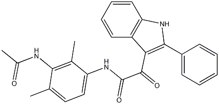 N-(3-acetamido-2,4-dimethylphenyl)-2-oxo-2-(2-phenyl-1H-indol-3-yl)acetamide 구조식 이미지