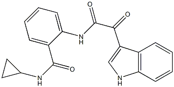 N-cyclopropyl-2-[[2-(1H-indol-3-yl)-2-oxoacetyl]amino]benzamide 구조식 이미지