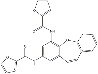 N-[4-(furan-2-carbonylamino)-5,6-dihydrobenzo[b][1]benzoxepin-2-yl]furan-2-carboxamide 구조식 이미지