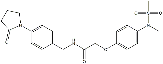 2-[4-[methyl(methylsulfonyl)amino]phenoxy]-N-[[4-(2-oxopyrrolidin-1-yl)phenyl]methyl]acetamide 구조식 이미지