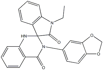 3-(1,3-benzodioxol-5-yl)-1'-ethylspiro[1H-quinazoline-2,3'-indole]-2',4-dione 구조식 이미지