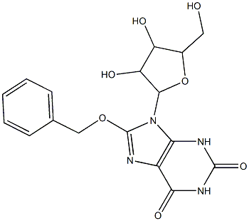 9-[3,4-dihydroxy-5-(hydroxymethyl)oxolan-2-yl]-8-phenylmethoxy-3H-purine-2,6-dione 구조식 이미지