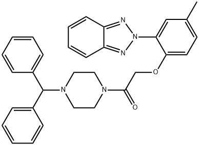 1-(4-benzhydrylpiperazin-1-yl)-2-[2-(benzotriazol-2-yl)-4-methylphenoxy]ethanone Structure