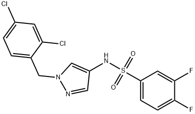 N-[1-[(2,4-dichlorophenyl)methyl]pyrazol-4-yl]-3,4-difluorobenzenesulfonamide Structure