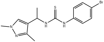 1-(4-bromophenyl)-3-[1-(1,3-dimethylpyrazol-4-yl)ethyl]thiourea 구조식 이미지