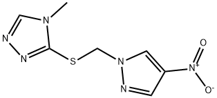 4-methyl-3-[(4-nitropyrazol-1-yl)methylsulfanyl]-1,2,4-triazole Structure
