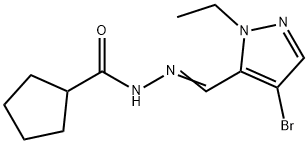 N-[(E)-(4-bromo-2-ethylpyrazol-3-yl)methylideneamino]cyclopentanecarboxamide Structure