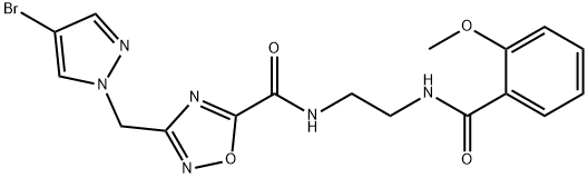 3-[(4-bromopyrazol-1-yl)methyl]-N-[2-[(2-methoxybenzoyl)amino]ethyl]-1,2,4-oxadiazole-5-carboxamide Structure