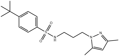 4-tert-butyl-N-[3-(3,5-dimethylpyrazol-1-yl)propyl]benzenesulfonamide Structure