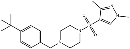 1-[(4-tert-butylphenyl)methyl]-4-(1,3-dimethylpyrazol-4-yl)sulfonylpiperazine 구조식 이미지