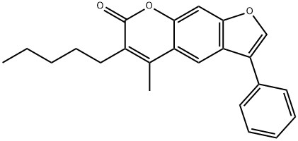 5-methyl-6-pentyl-3-phenylfuro[3,2-g]chromen-7-one Structure